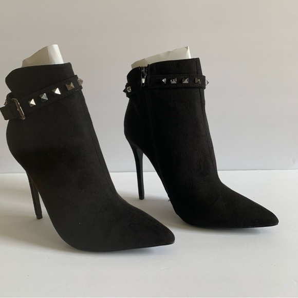 olivia jaymes Shoes - Women's Pointed Toe Ankle Booties Embellished Studded Pencil Stiletto Heel Boots
